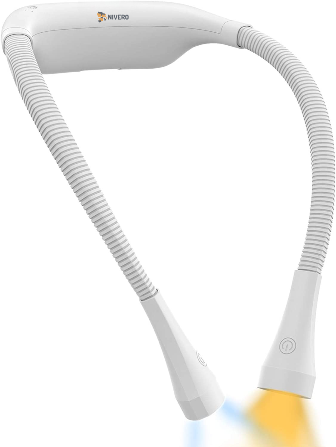 Lampa pentru citit cu pozitionare pe gat Nivero®, baterie reincarcabila de 2000mAh, 3 culori ajustabile, ideala pentru citit, crosetat, reparatii, alb