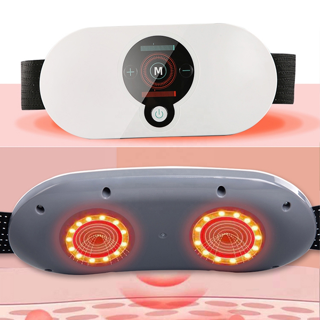 Centura Masaj cu electrostimulare si infrarosu, Neo™ Premium, cu 5 programe de masaj si 18 niveluri de intensitate, pentru slabit, tonifiere si masaj abdomen, fese, coapse, spate