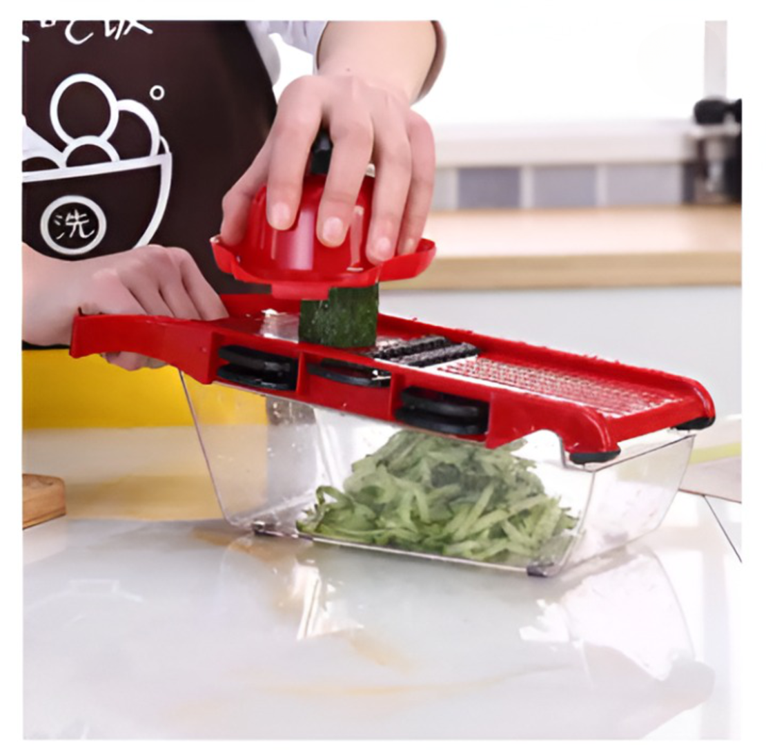 Set Razatoare Neo™ 10 in 1, pentru Taiere si Razuire a Legumelor si Fructelor, Rosu