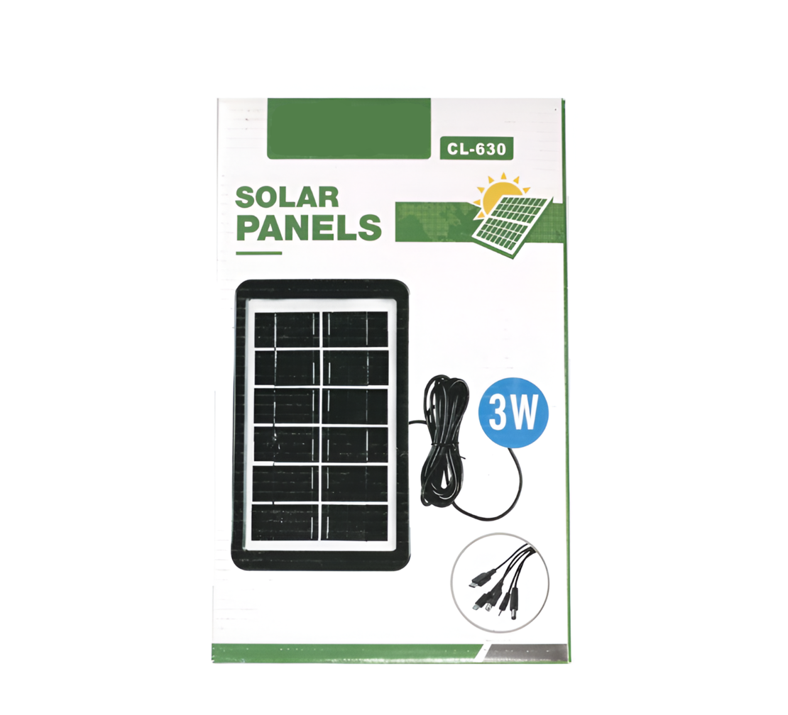 Panou Solar Portabil 3W, 6V, IP67, Negru, Neo™