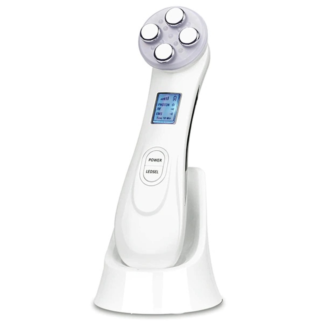 Aparat Profesional ingrijire faciala Rejuvenare cu Fotoni 5 in 1 Neo™ Photon, intinerire piele, efect anti-rid, tratament Electroporare, RF lumina LED, inchide porii, elimina acneea, Alb