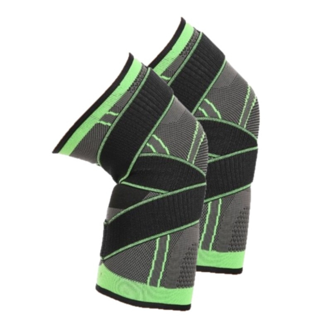 Set 2 Suporturi pentru genunchi Negru/Verde-S, 3D Design, Textil si Nylon, Neo™