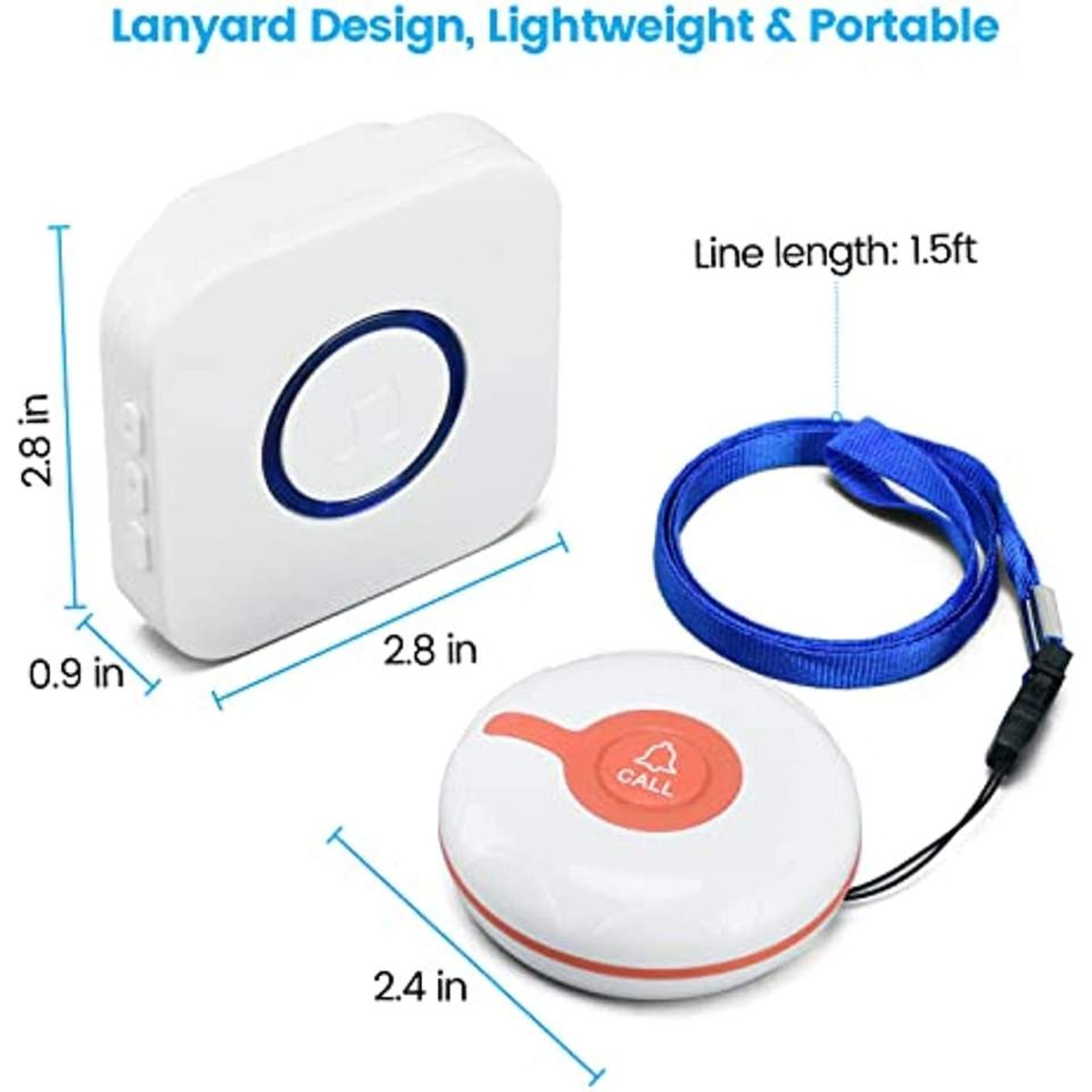 Buton SOS de Panica pentru varstnici Neo™ Tuya®, Aplicatie Smart, fara WIFI, Alb/Rosu