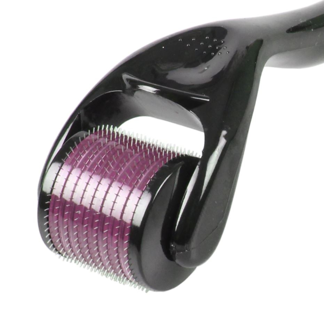 Aparat masaj facial Dermaroller pentru regenerarea pielii, cu 540 ace, negru/gri, 13 cm