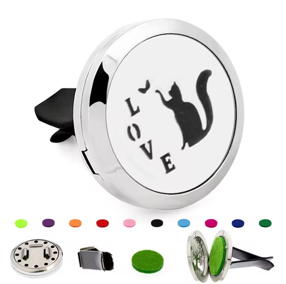 Odorizant Tip Difuzor Auto NEO™ pentru Difuzarea Pasiva a Uleiurilor Esentiale, model Baby CatLove