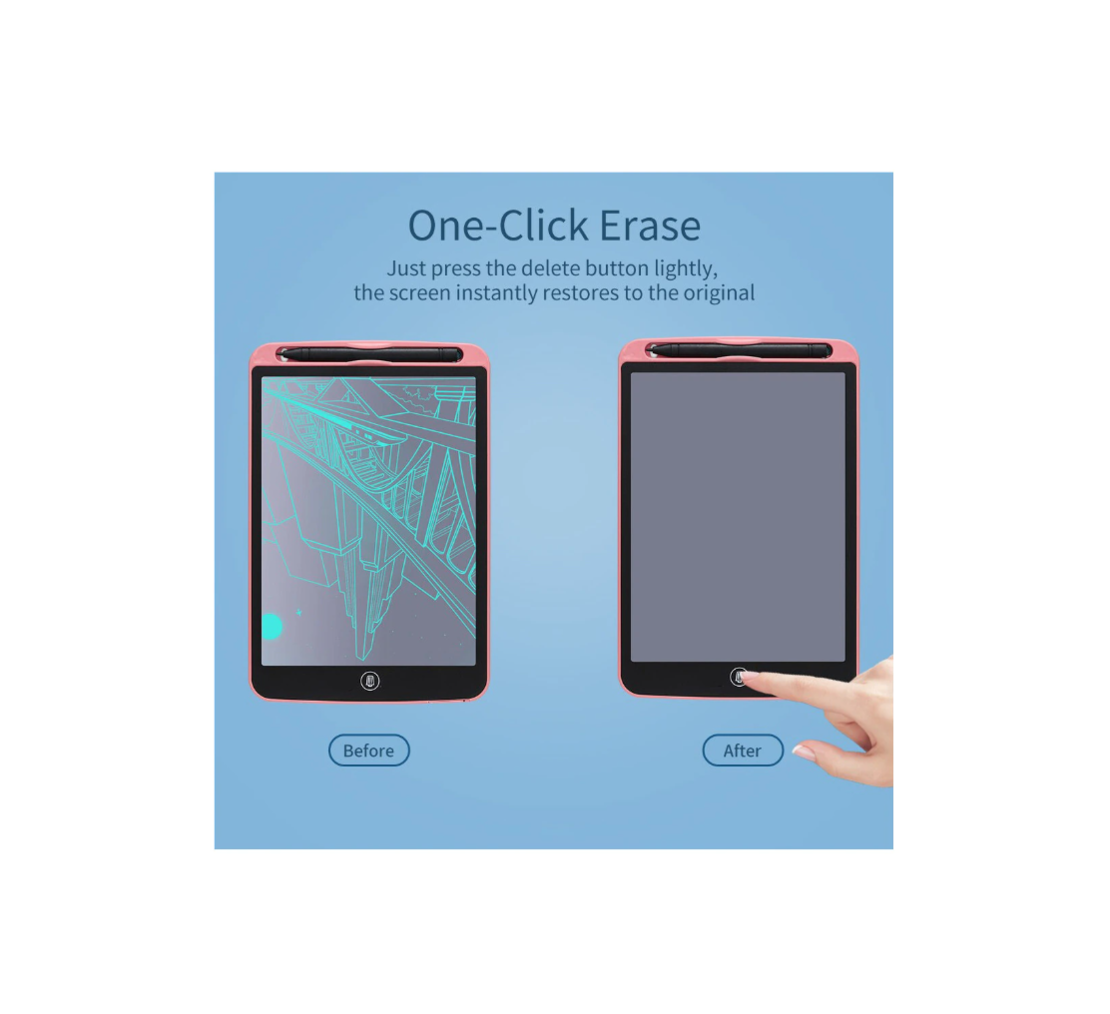 Tableta LCD de Scris si Desenat pentru Copii, 10.5 inch, Roz, Neo™