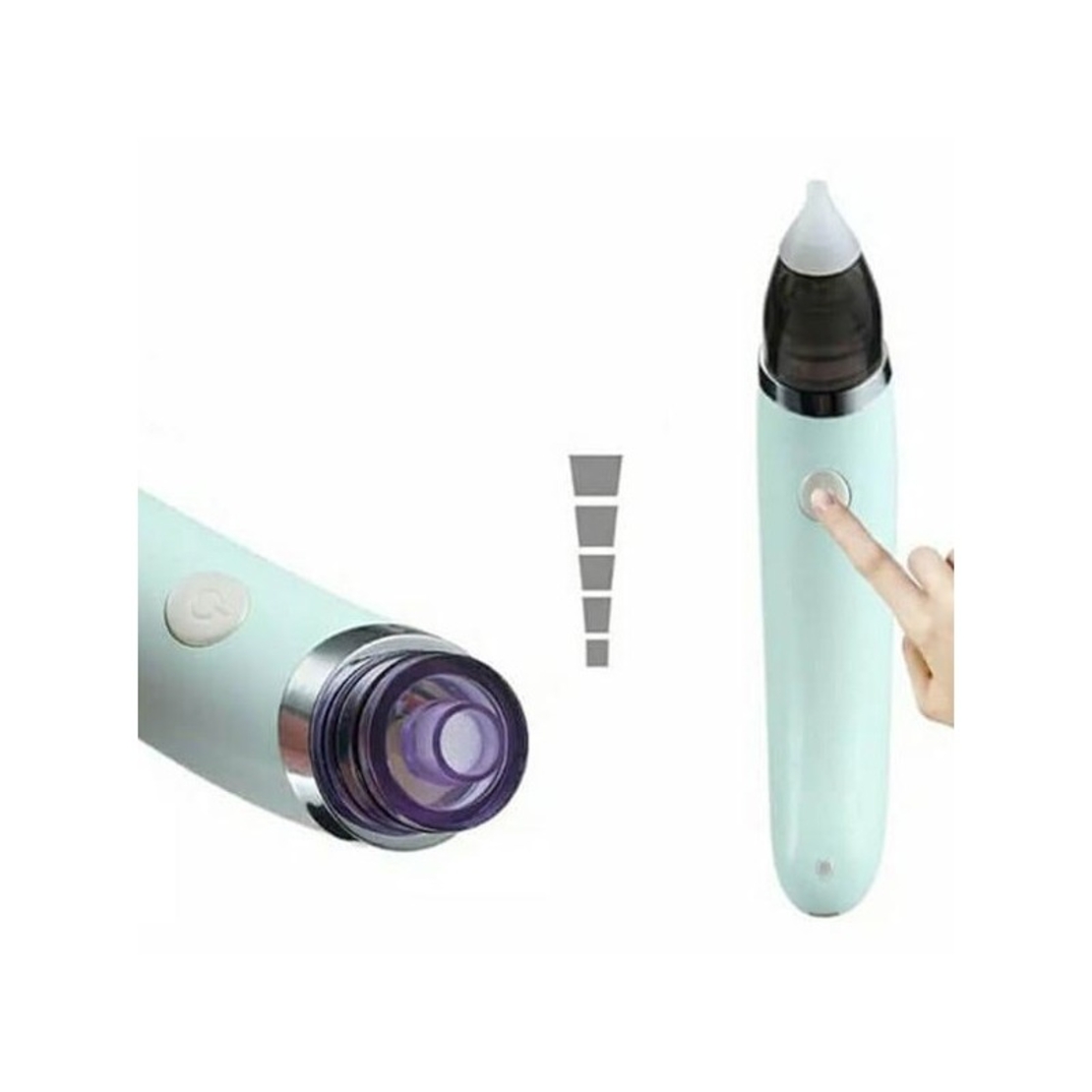 Aspirator Nazal pentru Copii - 5 Trepte de Putere, 2 Capete de Silicon, Albastru