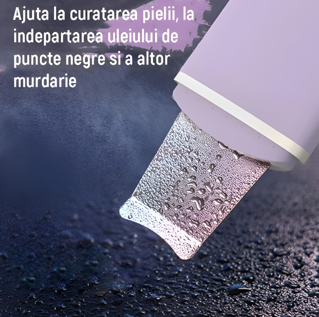 Aparat de curatare faciala cu ultrasunete NEO™, lifting ten, skin scrubber, indepartare puncte negre, hidratare, peeling, Lila