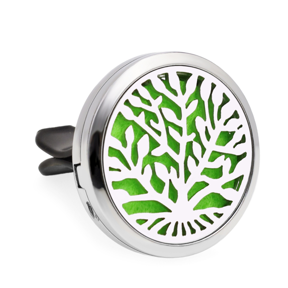 Difuzor auto aromoterapie Neo™ HG194, Tree of Life Organic, 1 pad burete inclus, cu uleiuri esentiale, eco friendly, otel inoxidabil