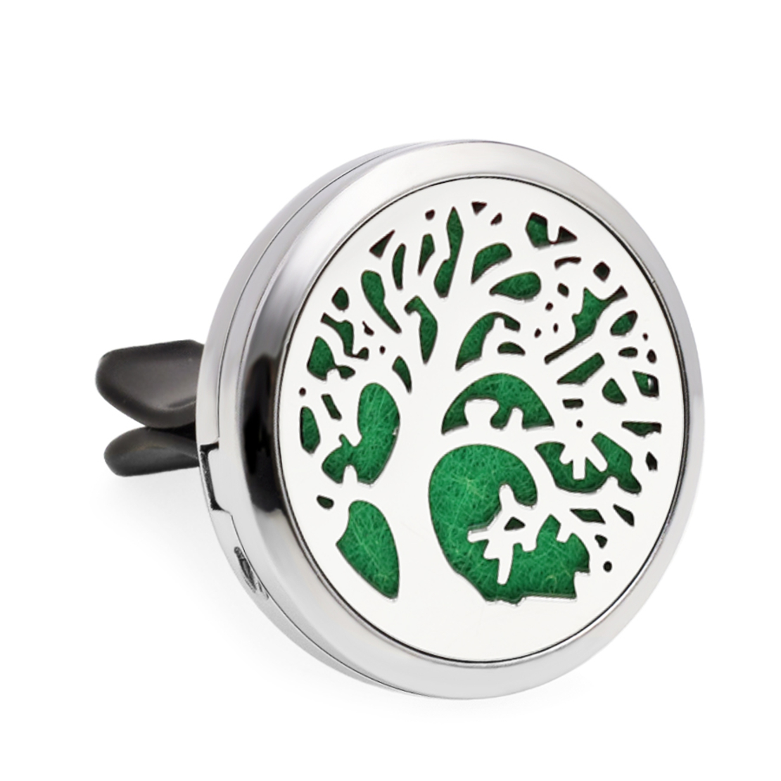 Difuzor auto aromoterapie Neo™ HG304, Tree of Life Twisted, 1 pad burete inclus, cu uleiuri esentiale, eco friendly, otel inoxidabil