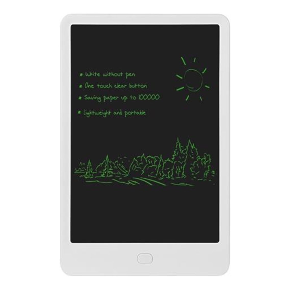 Tableta LCD Pyramid®, 10 inch, scris si desenat pentru copii, o singura culoare de desen, alb, H10L