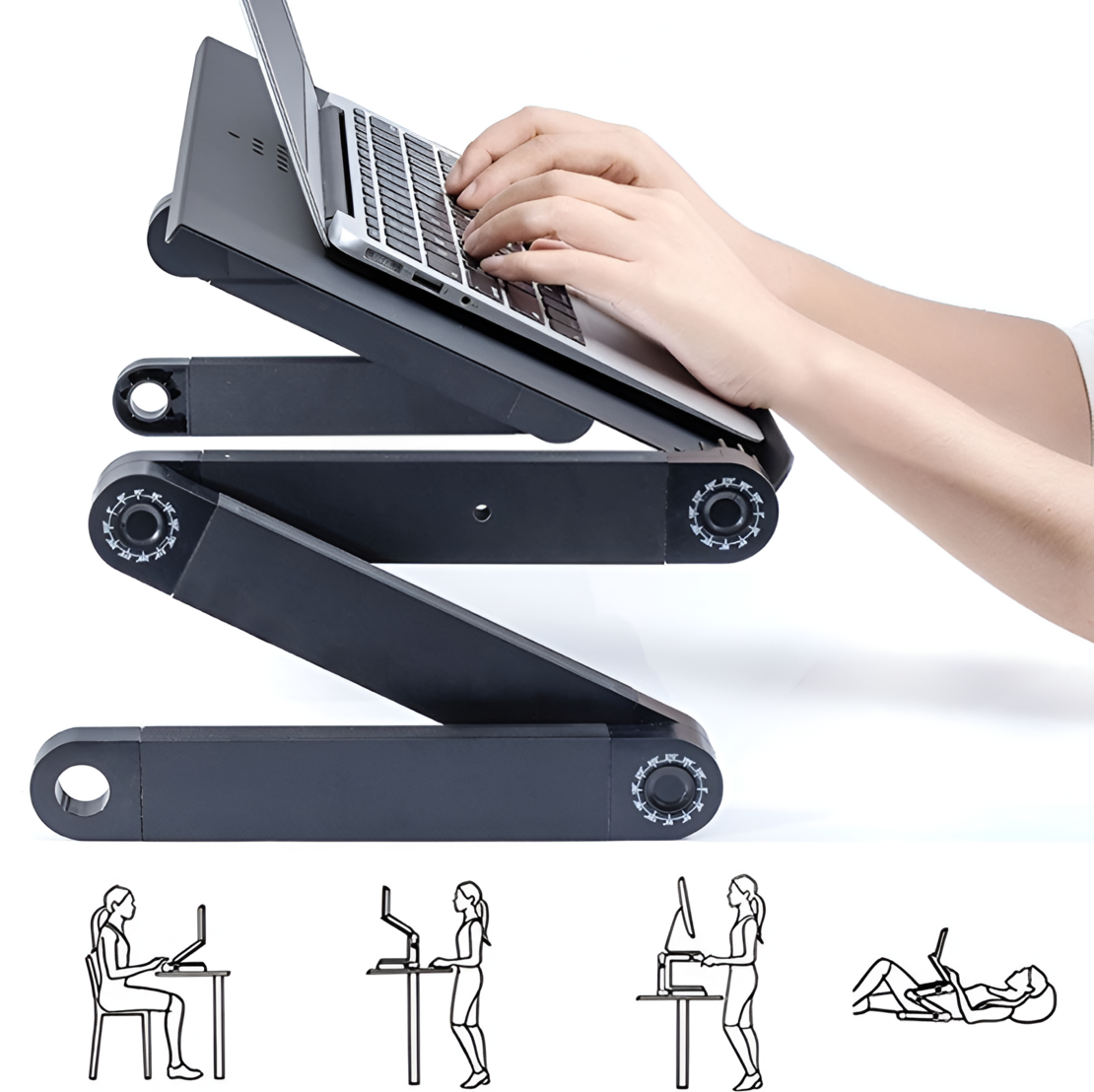 Masuta de Laptop NEO™, Reglabila, din Aluminiu, cu Suport de Mouse si Cooler de Racire