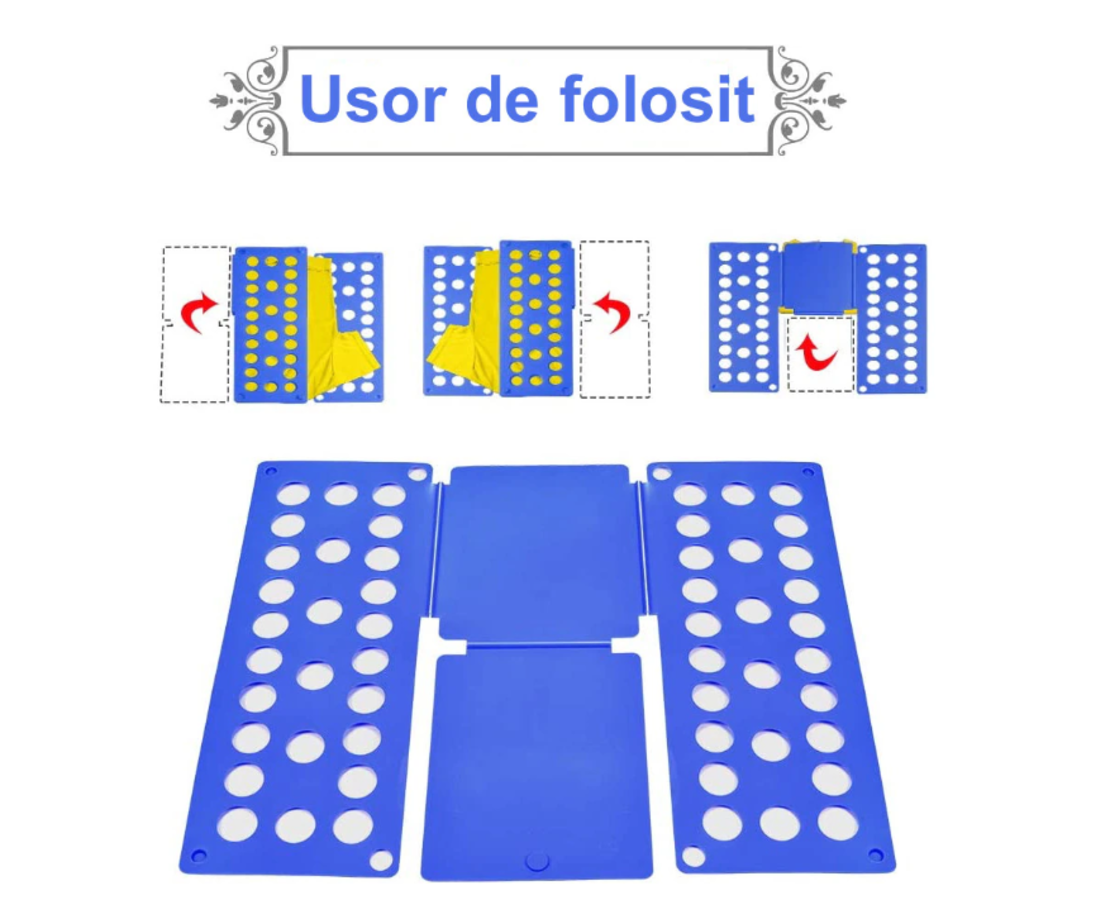 Dispozitiv Profesional pentru Impaturit Haine, Potrivit pentru Adulti, Marimile S/M/L/XL, Albastru, Neo™