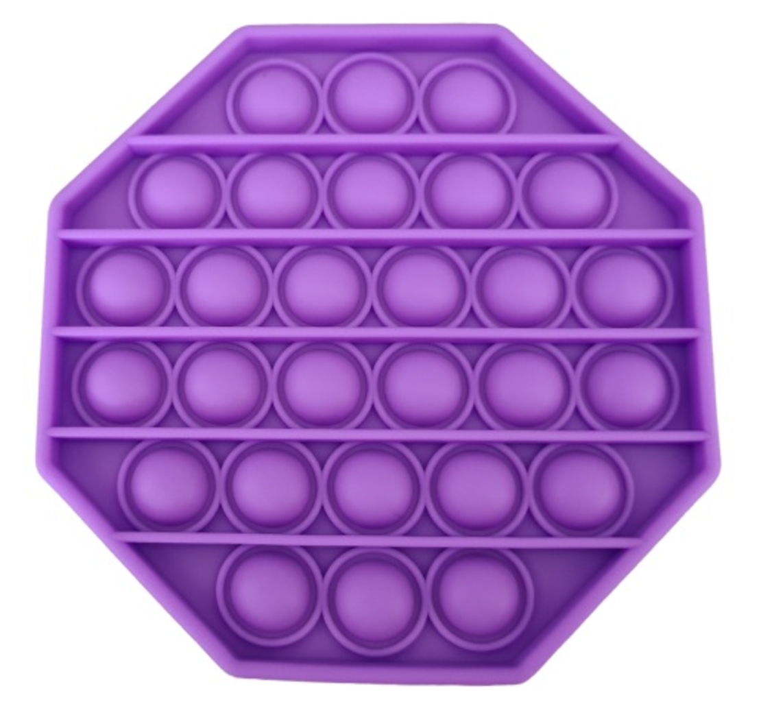 Jucarie antistres din silicon, Push Pop Bubble, Pop It, Neo Toy, forma hexagon, Mov, 12x12x1.5cm