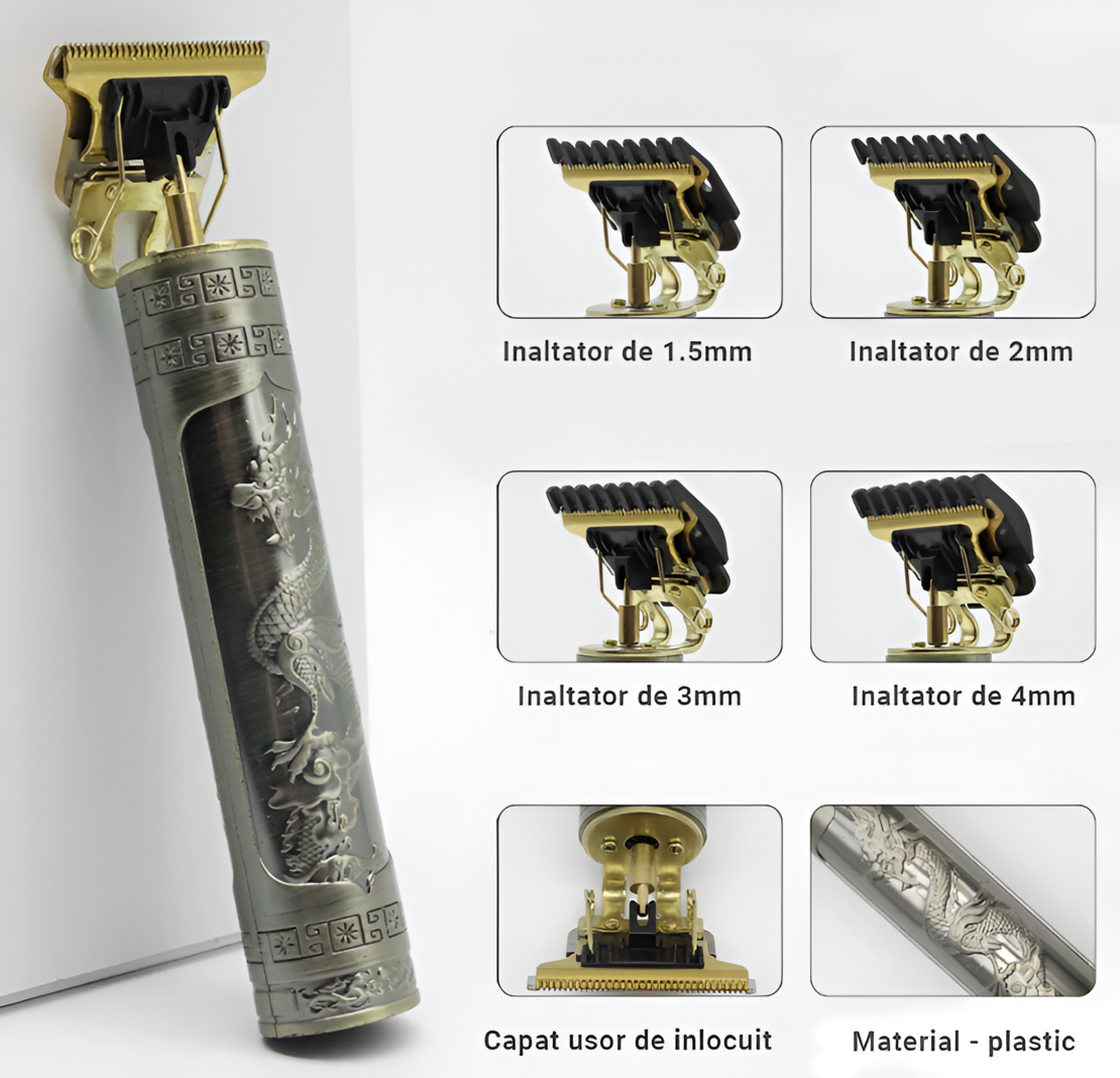 Masina de Tuns NEO™, Trimmer Vintage, pentru Tundere, Conturare, cu Acumulator