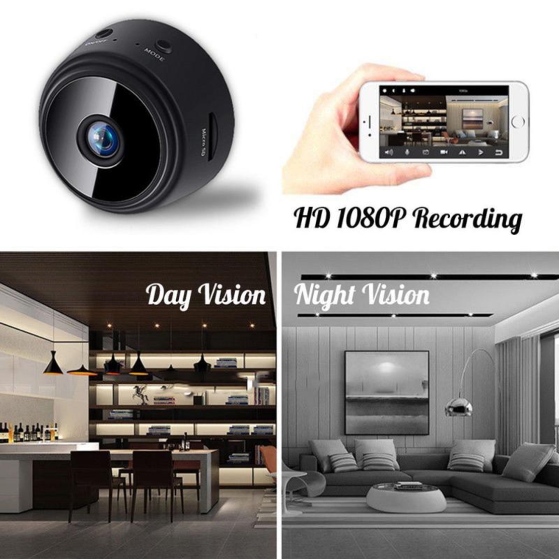 Mini camera de supraveghere wireless WiFi 1080p Full HD prindere cu magnet Neo™ Camy-Cam®