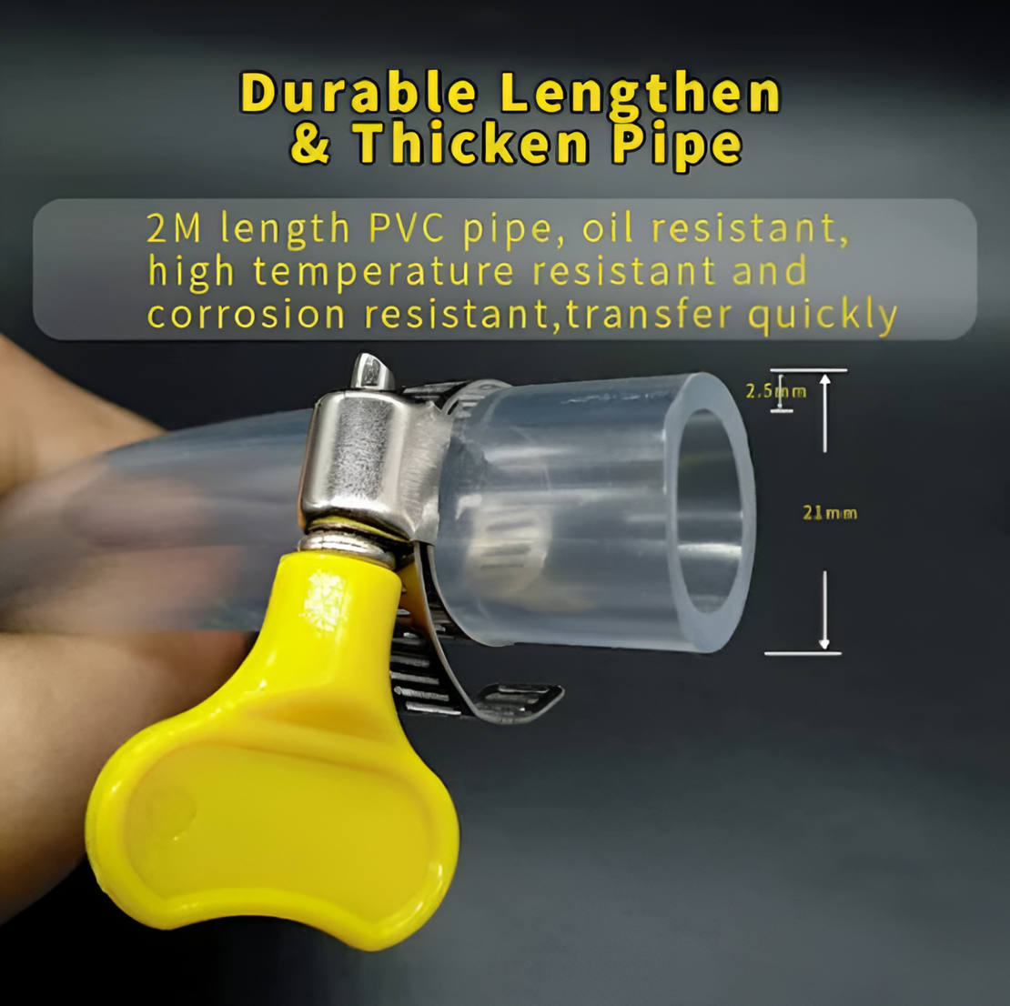 Pompa Manuala de Cauciuc NEO™, pentru Transfer Lichide, cu Furtun, Lungime 2m