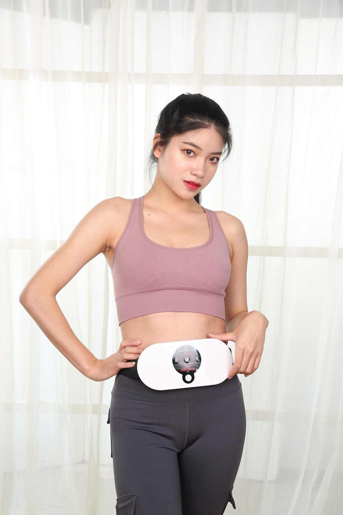 Centura Masaj cu electrostimulare si infrarosu, Neo™ Premium, cu 5 programe de masaj si 18 niveluri de intensitate, pentru slabit, tonifiere si masaj abdomen, fese, coapse, spate
