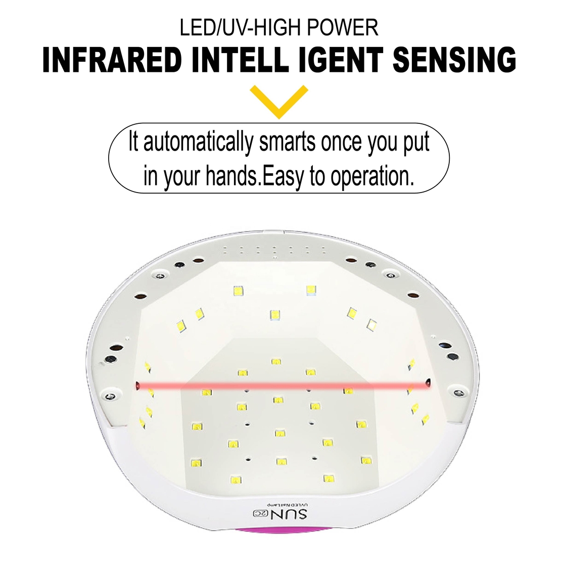 Lampa Profesionala Manichiura Pedichiura, Neo Sun 2C, Uscare Unghii UV 33 Leduri cu Temporizator si Senzor de miscare, Timer, 48W