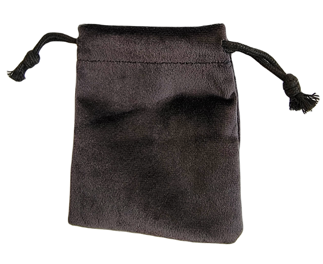 Saculet Premium Neo™ pentru bijuterii, din velur tip catifea cu snur, negru 8x10 cm
