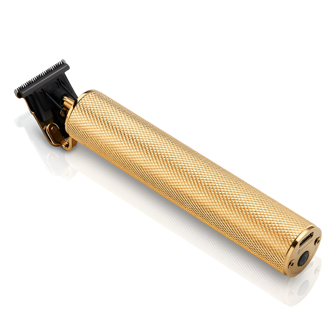 Masina de Tuns Profesionala pentru Barba si Contur, Fara Fir, Cu Lame din Otel Inoxidabil si Incarcare USB, Setari de 1.5mm, 3mm, 6mm si 9mm, Auriu, Neo™
