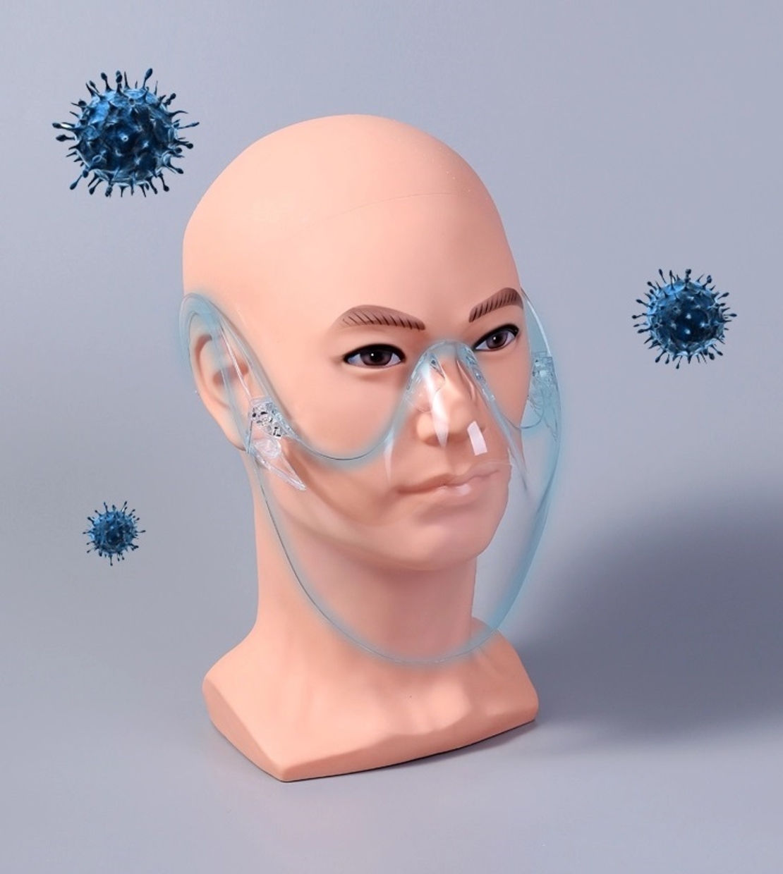 Masca protectie faciala nas gura pentru Barbati, Neo Half Man, transparenta, usoara, dezinfectabila, reutilizabila, fashion