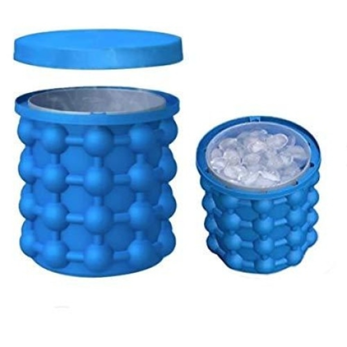Frapiera Pentru Racirea Bauturilor, Neo™ Ice-Ice-Baby®, din Silicon Fara BPA, Capac Inclus, 120 De Cuburi, 11x11x12cm, Albastru