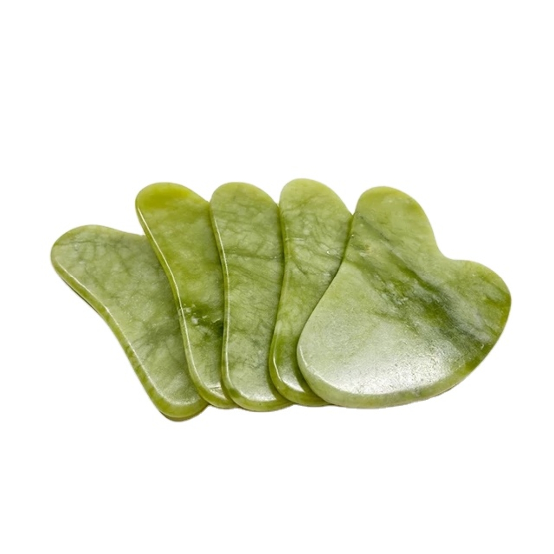 Set Rola Dubla Roller Jade si Piatra Guasha de Jad, Neo™, aparat / dispozitiv pentru masaj facial si corporal si drenaj limfatic, Verde
