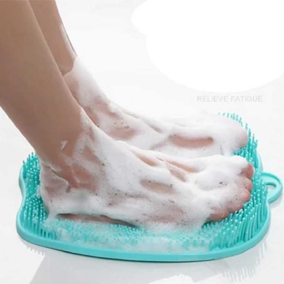 Covoras pentru baie sau dus, 2 in 1 din silicon pentru masaj, antiaderent, functie Masaj Picioare, Curatare spate, Neo™ Bath®, 30 x 30, Verde