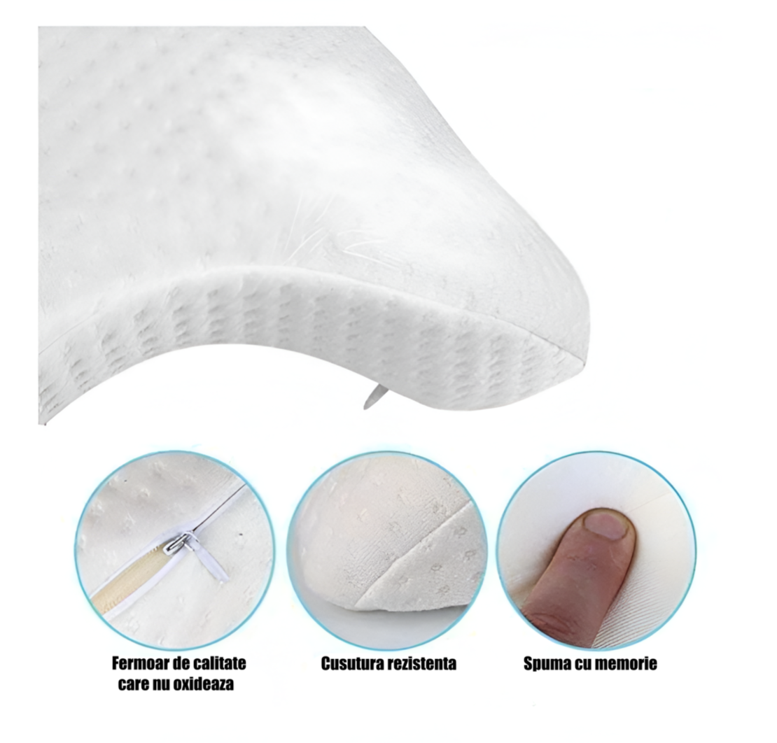 Perna Ortopedica cu Spuma cu Memorie, Contur Anatomic, 30x36 cm, Neo™