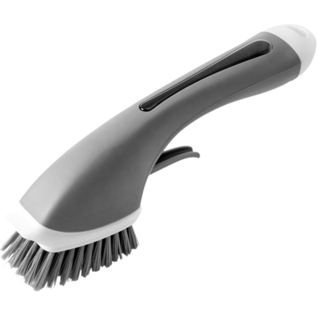 Perie Profesionala de Curatare Multifunctionala Neo™ Cleany® cu rezervor si pulverizator de sapun, si buton, 30 cm lungime, gri