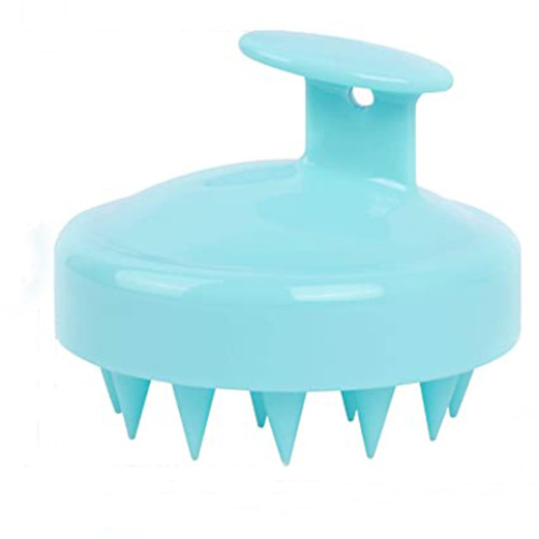Dispozitiv pentru masaj capilar - Perie din silicon pentru curatarea si samponarea scalpului, tonic capilar, verde