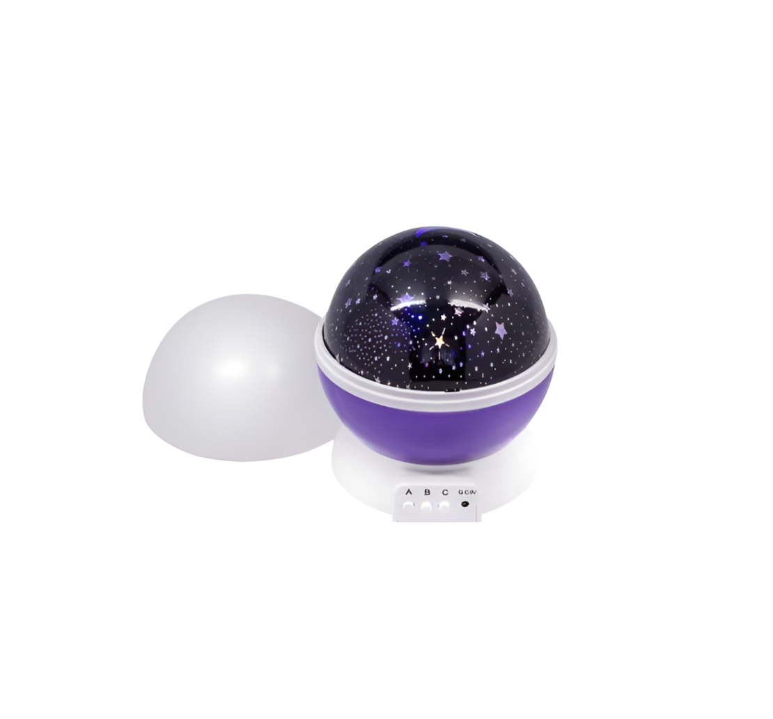 Lampa de Veghe pentru Copii cu Proiectii de Stele si Luna, Functie de Rotatie, Mov, Neo™