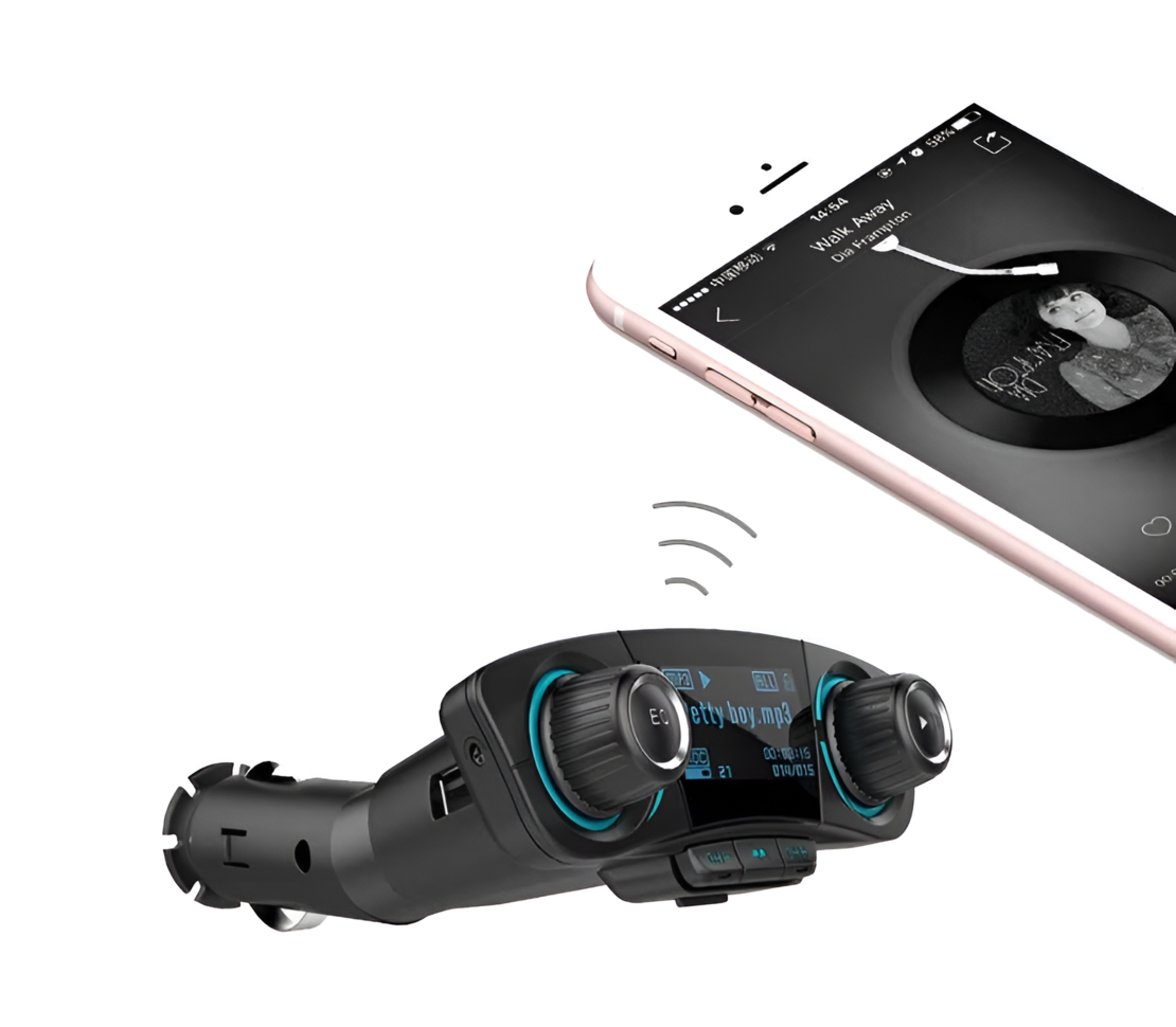 Modulator Transmitator FM Auto Neo™, Bluetooth 5.0, MP3 Player cu dublu USB, MicroSD si Jack