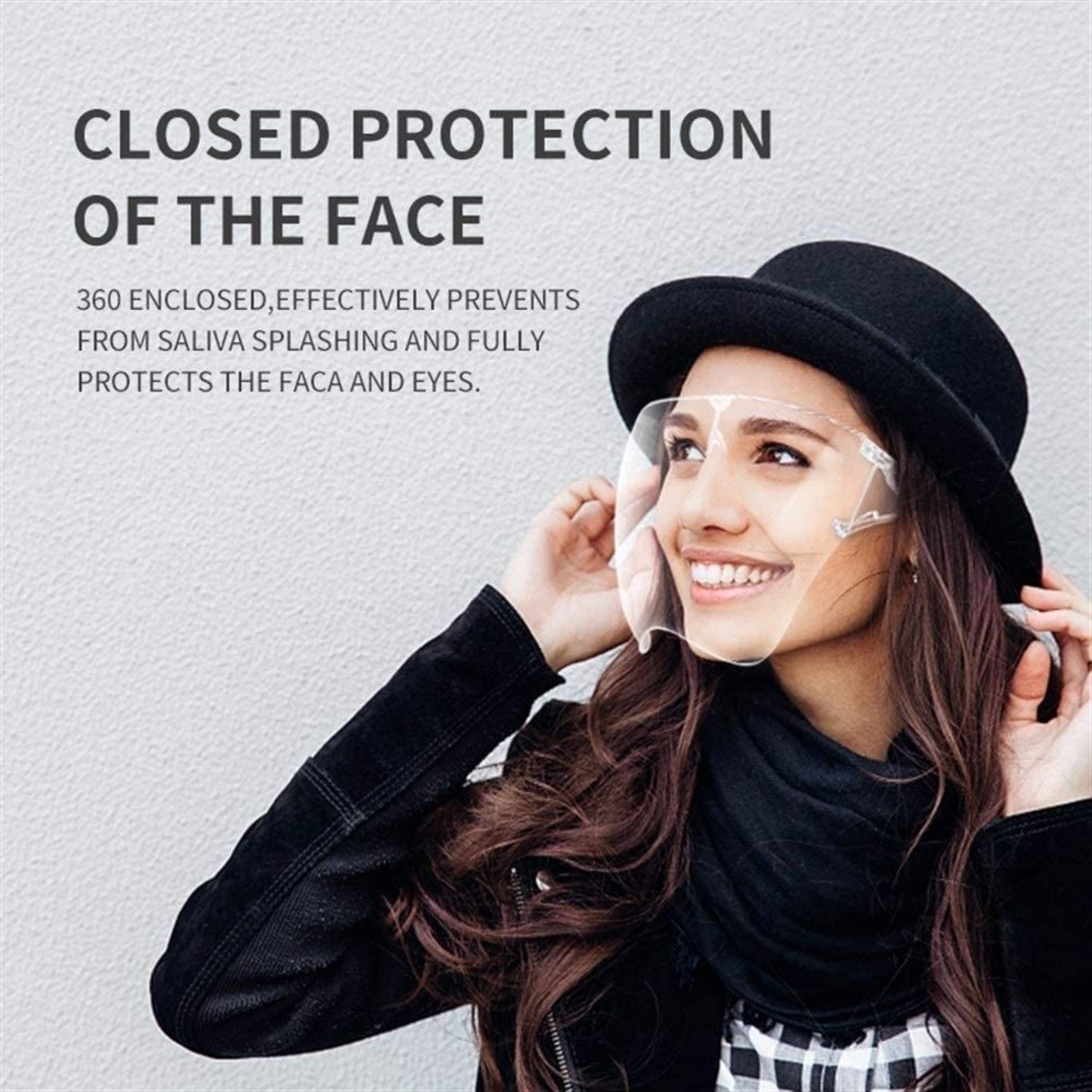 Viziera de Protectie Transparenta, Refolosibila, Fixare Confortabila pe Urechi cu Brate Tip Ochelari