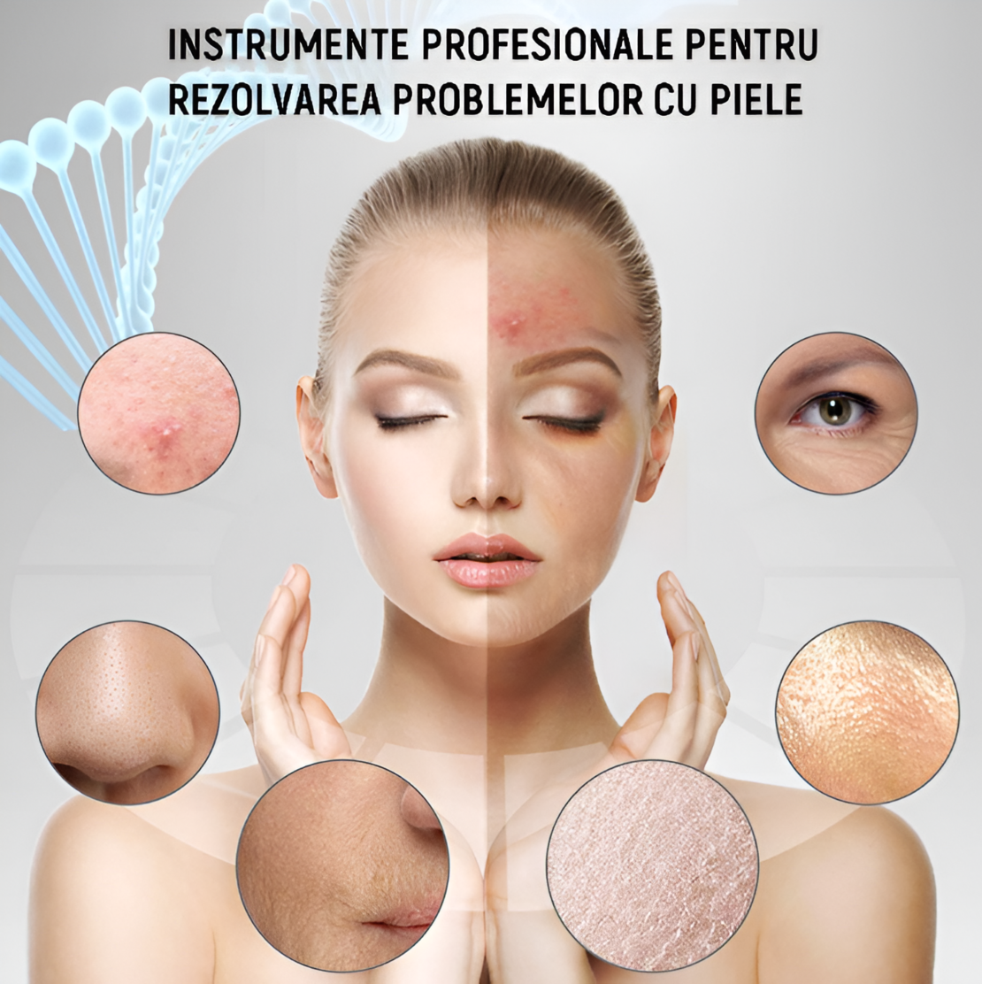 Aparat de curatare faciala cu ultrasunete NEO™, lifting ten, skin scrubber, indepartare puncte negre, hidratare, peeling, Mov