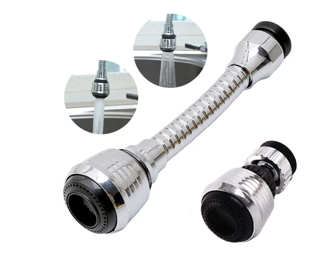 Prelungitor Universal Neo™ pentru Robinet 13 cm, 2 Fluxuri, Argintiu