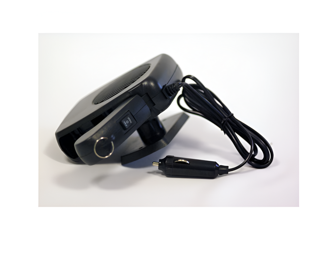 Aeroterma Auto 200W pentru Alimentare la Priza Auto 12V - Functie de Aer Calde si Rece, Culoare Negru, Buton On/Off, MKT™