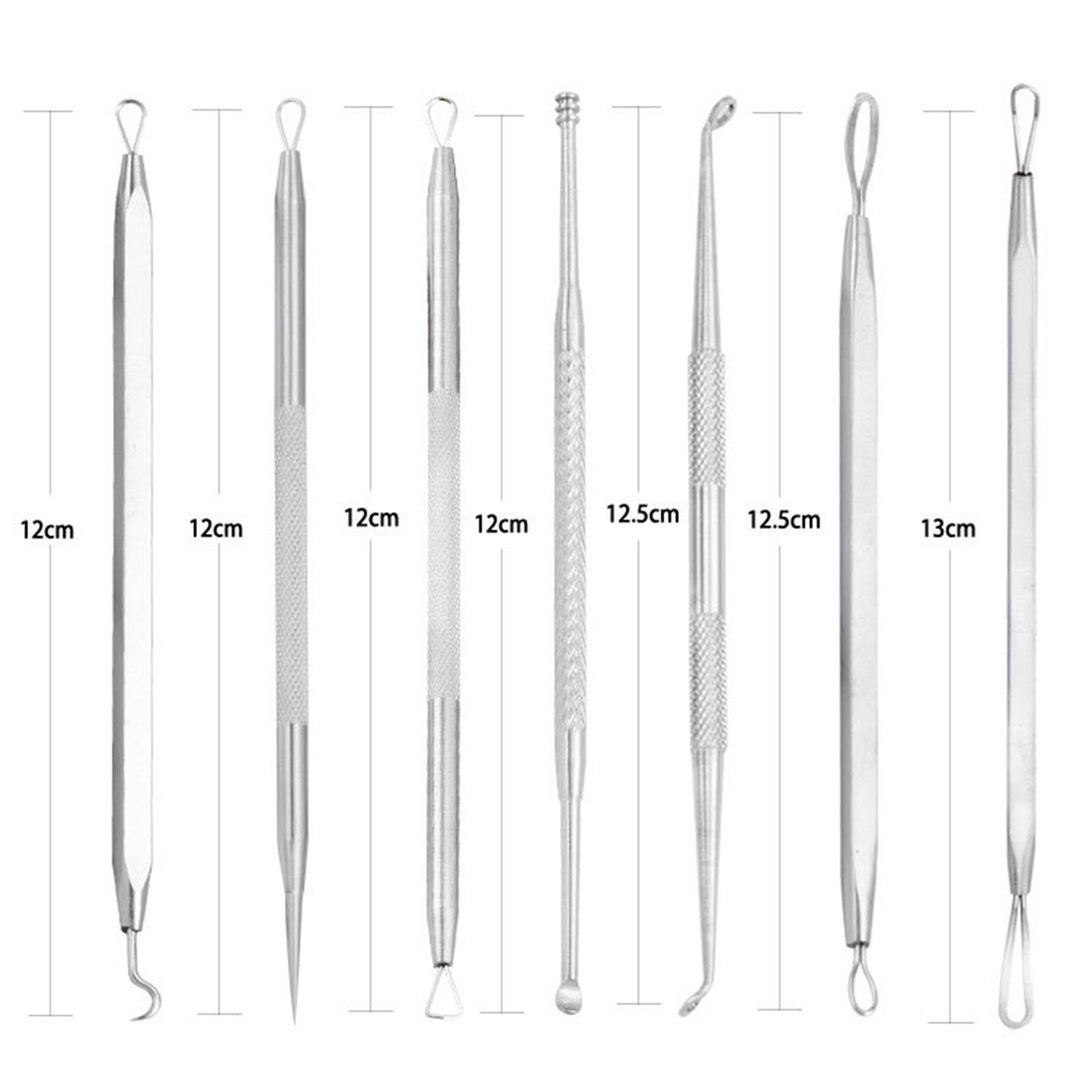 Set 7 ustensile puncte negre, NOUSEG, Inox, Argintiu
