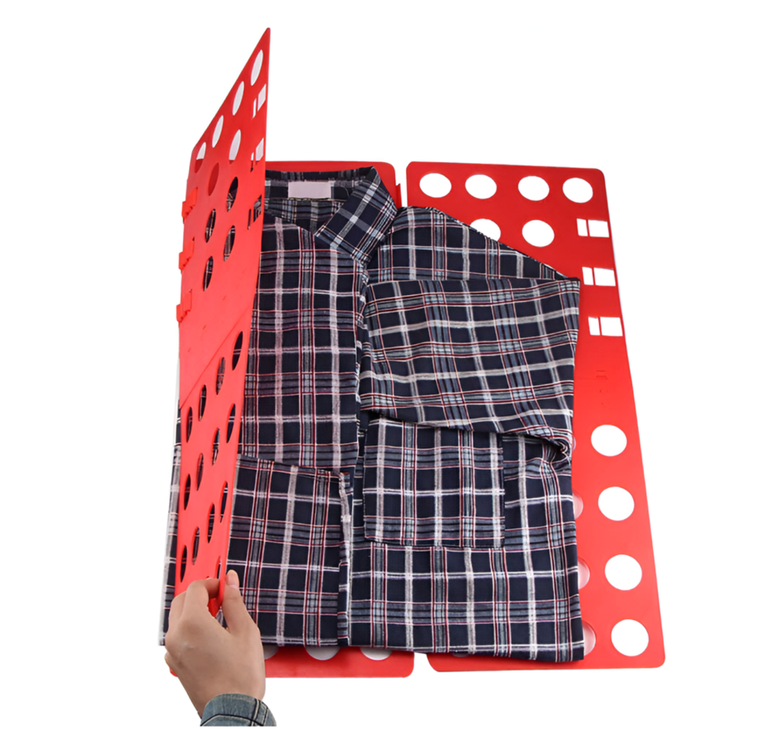 Dispozitiv Profesional pentru Impaturit Haine, Potrivit pentru Adulti, Marimile S/M/L/XL, Rosu, Neo™