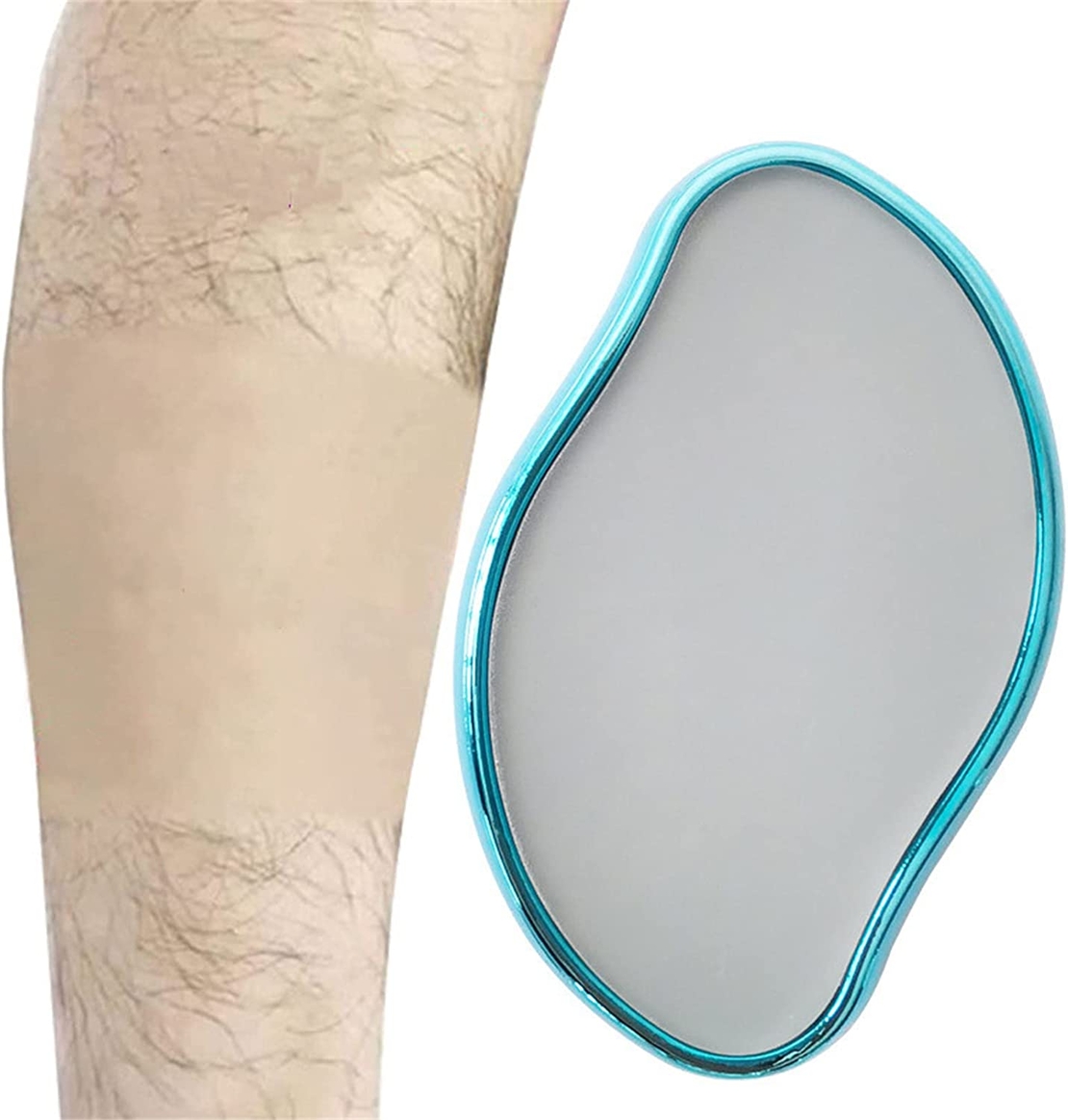 Dispozitiv de Epilare prin Frecare cu cristale Salestore.ro®, pentru indepartarea parului si exfoliere, reutilizabil, fara durere, Turcoaz
