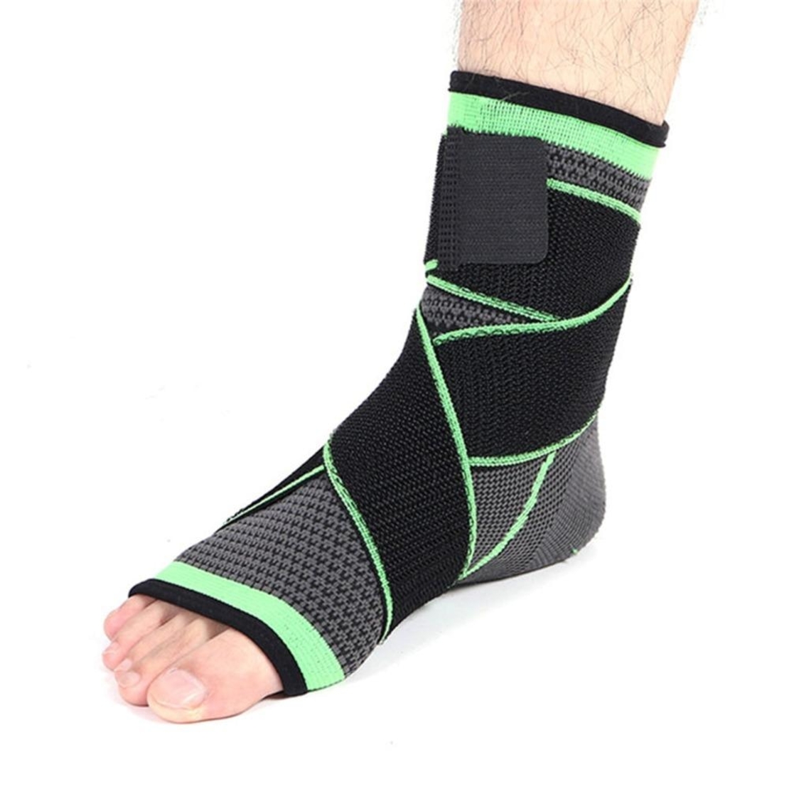 Suport pentru glezna, Textil si Nylon, Negru/Verde, Marime L, Neo™