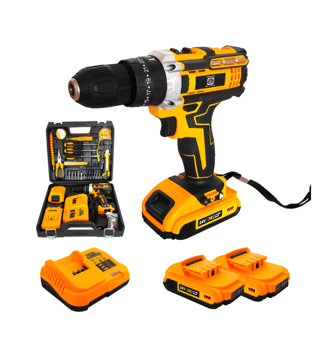 Set Masina de Gaurit cu Percutie Autofiletanta 26 de Piese, 24 V, Neo™