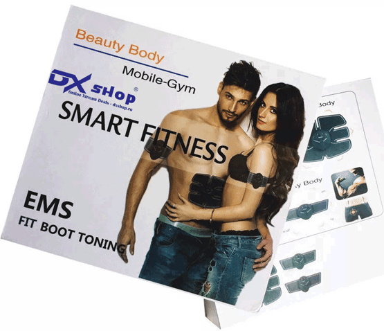 Aparat electrostimulare EMS cu 3 piese pentru abdomen, maini sau picioare Smart Fitness DX Shop®