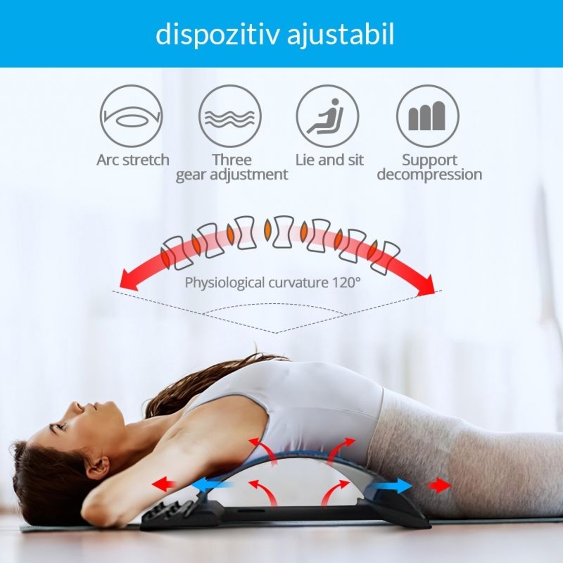 Dispozitiv reglabil pentru intindere si relaxare lombara BackFlex
