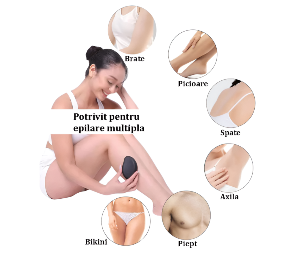 Epilator cu Cristale, pentru Epilarea de Lunga Durata, Negru, Neo™
