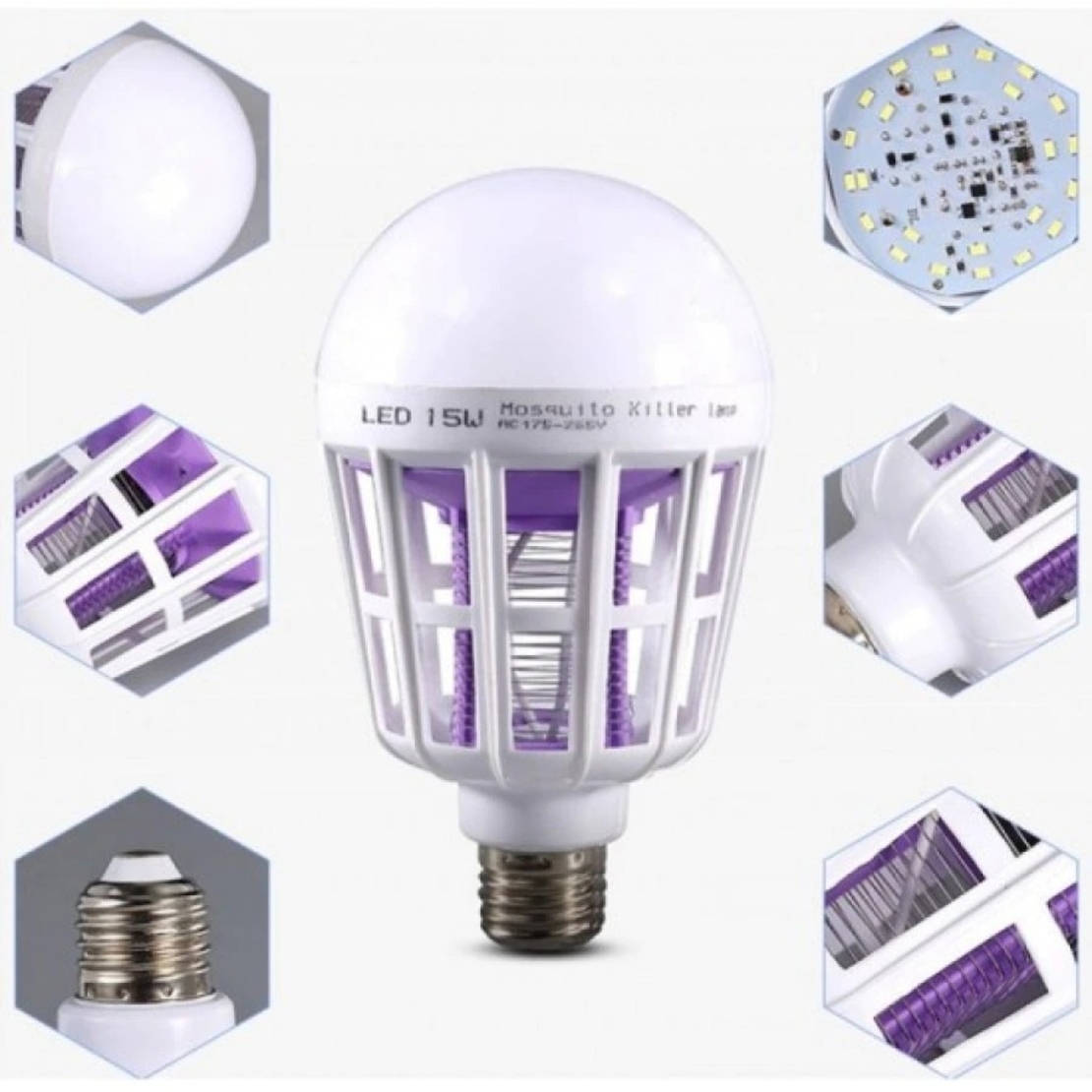 Bec LED Anti tantari muste fluturi Neo™ Mosquito Killer Lamp®, cu lumina alba naturala puternica 15W E27 Bec 2 in1 Cu Lampa UV Impotriva insectelor