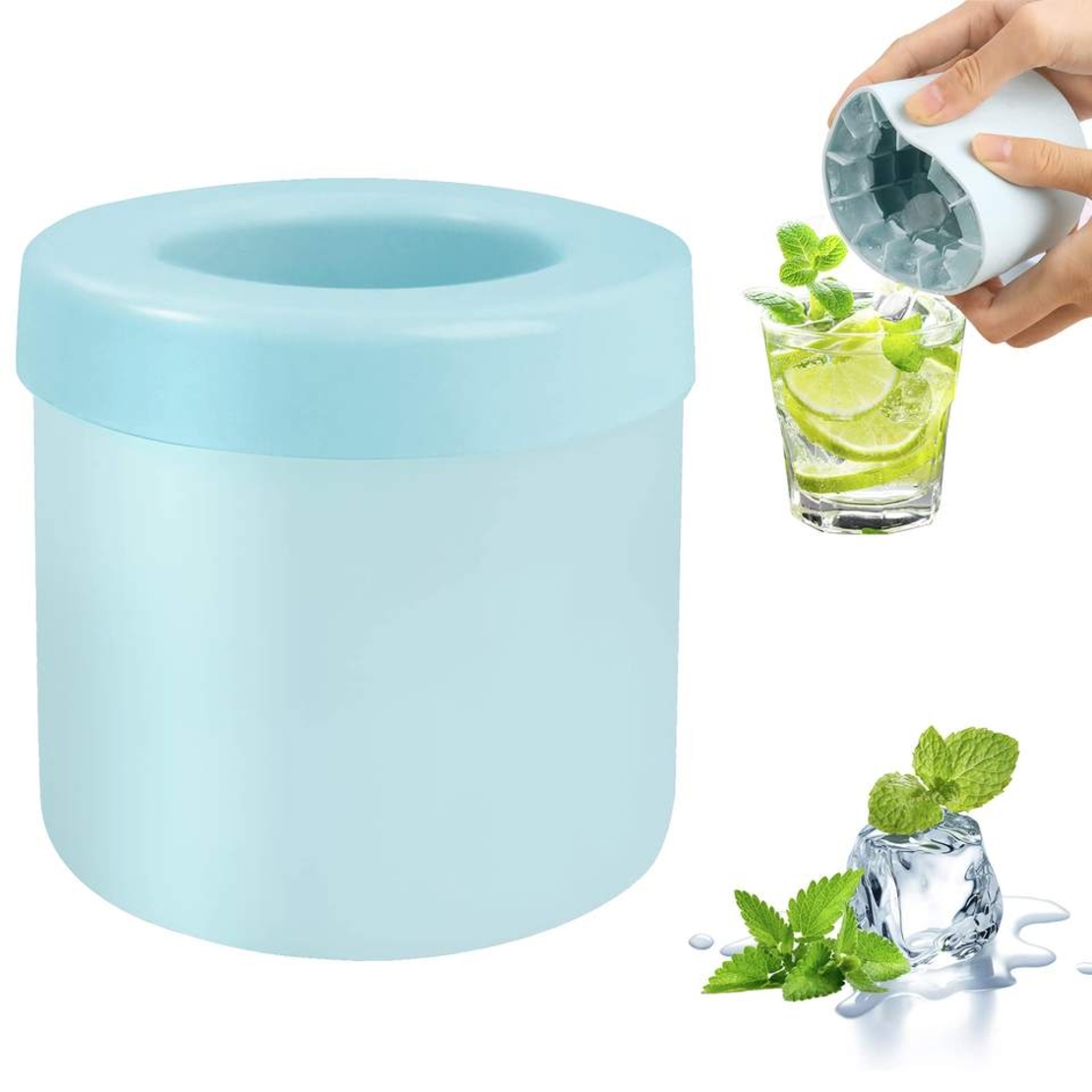 Forma Gheata Pentru Racirea Bauturilor, Neo™ Ice-Ice-Baby®, din Silicon Fara BPA, fara Capac, Cuburi Gheata, Verde