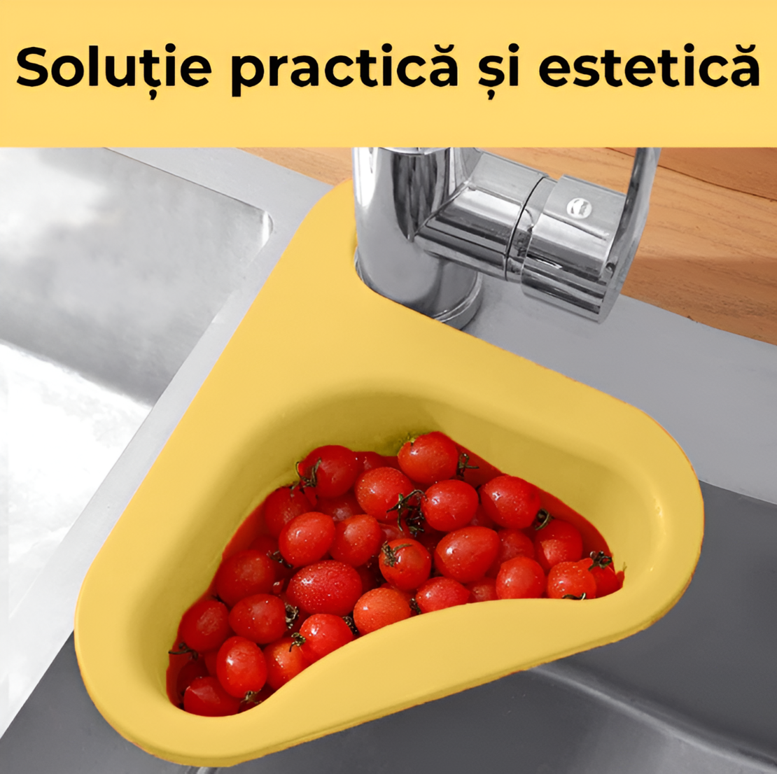 Cosulet de Scurgere Neo™ pentru Chiuveta, Forma de Lebada, Prindere de Baterie, Galben
