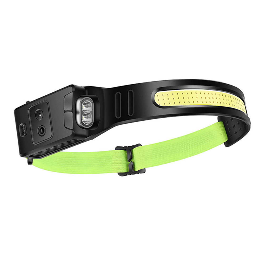 Lanterna LED pentru cap, Senzor de miscare, 6 moduri de iluminare, 1200 mAh, Negru/Verde